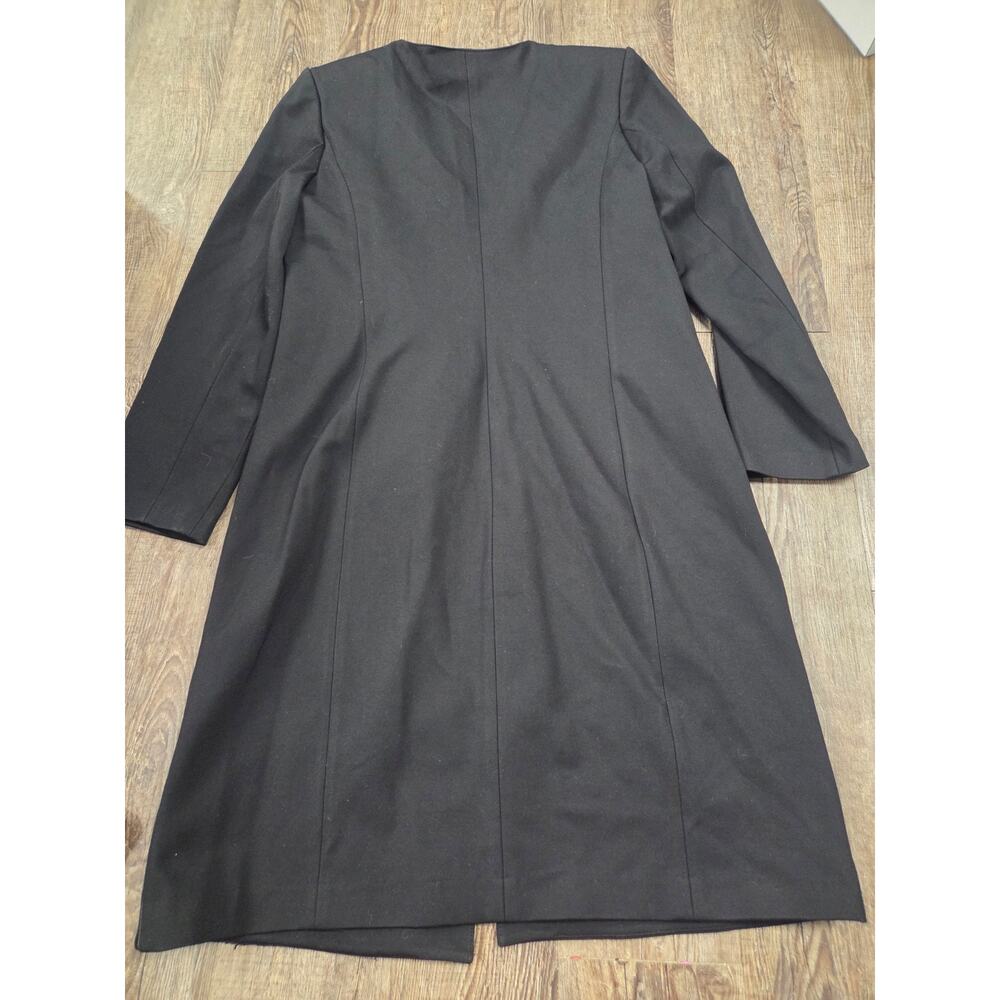 Calvin Klein Women's Mixed-Media Coat Black Duster Cardigan Jacket Size 12 - Picture 4 of 4